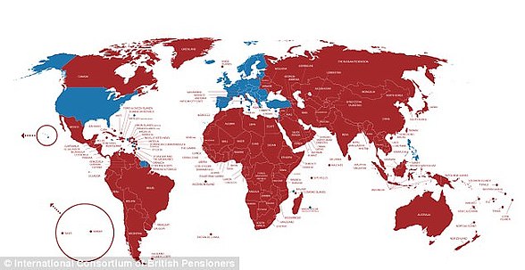 Where are state pensions frozen? Whether an expat's pension is frozen or not depends entirely on where they move (Source: International Consortium of British Pensioners)